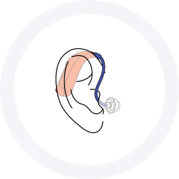 Open behind-the-ear hearing aid illustration